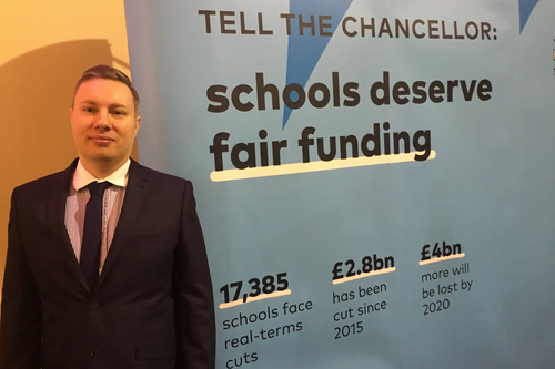 HInckley Lib Dem County Councillor Michael Mullaney backs the campaign for fair funding for local schools