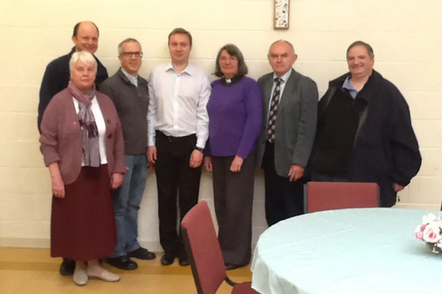 Michael Mullaney meets with members of the St Mary's Church Hinckley to discuss Christian Aid's "If" campaign