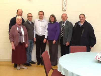 Michael Mullaney meets with members of the St Mary's Church Hinckley to discuss Christian Aid's "If" campaign