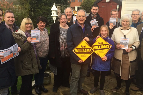 Paul Williams the new Lib Dem Burbage Parish Councillor and supporters