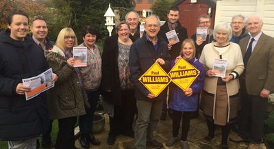 Paul Williams the new Lib Dem Burbage Parish Councillor and supporters