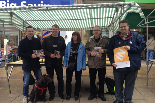 Local campaigners on Hinckley Market campaigning for Britain to remain in the EU