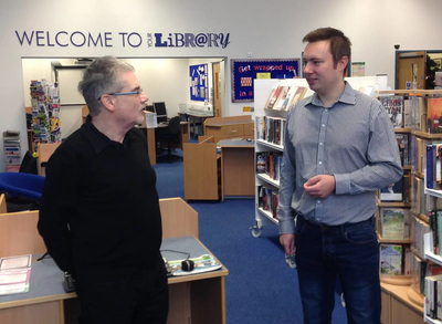 Local author Stewart Bint and Michael Mullaney discuss need to keep Barwell Library open