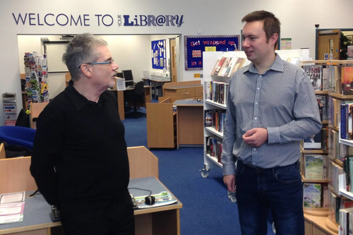 Local author Stewart Bint and Michael Mullaney discuss need to keep Barwell Library open