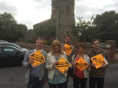 Shani Smith and Lib Dem campaigners in Barwell