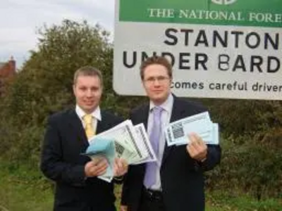 Lib Dem campaigners Michael Mullaney and Robin Webber-Jones with some of the petitions against the incinerator