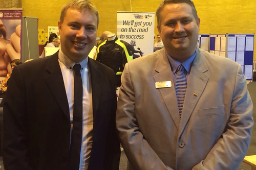 Michael Mullaney and Mathew Hulbert at the successful Hinckley Jobs Fair