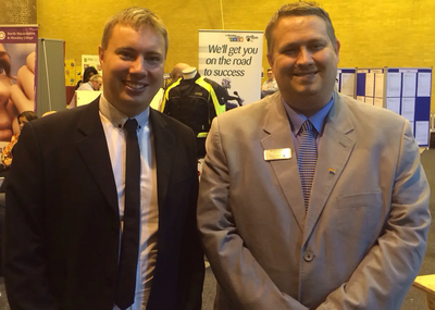 Michael Mullaney and Mathew Hulbert at the successful Hinckley Jobs Fair