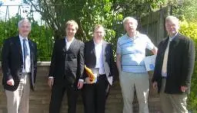 Bill Newton Dunn MEP and Ed Maxfield with local Lib Dems in Hinckley