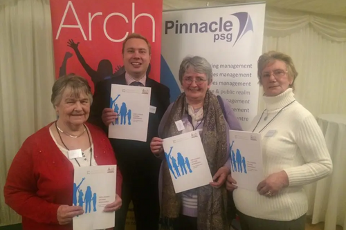 Michael Mullaney and Hinckley and Bosworth Tenants at the Housing Manifesto launch at the House of Commons